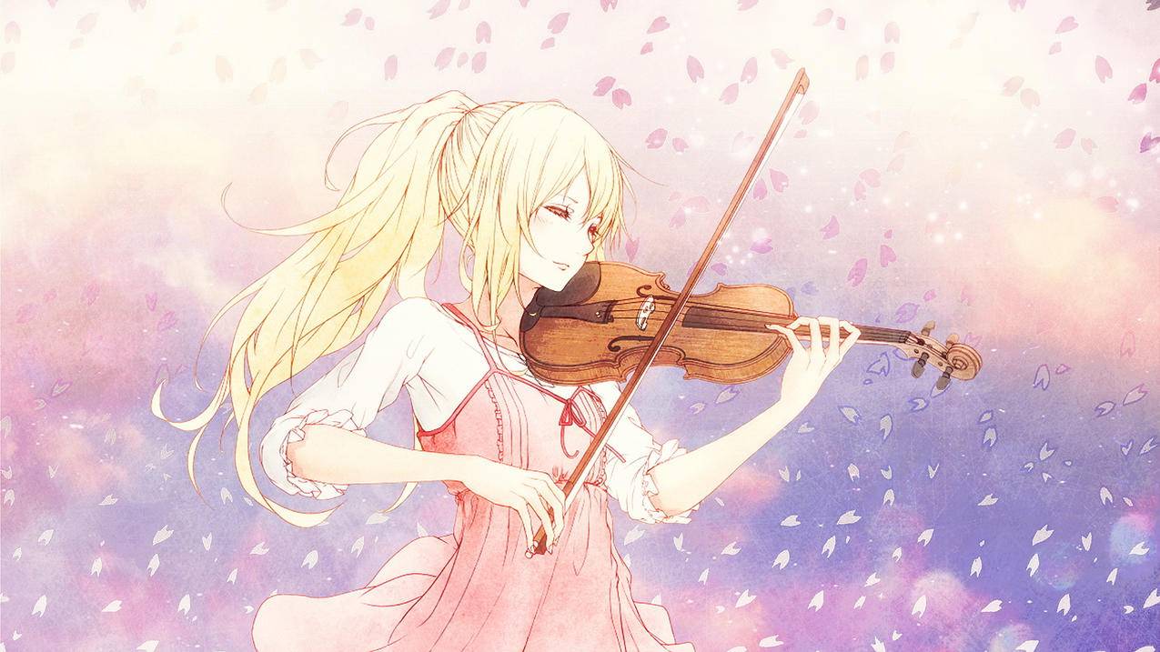 动漫美少女小提琴高清壁纸