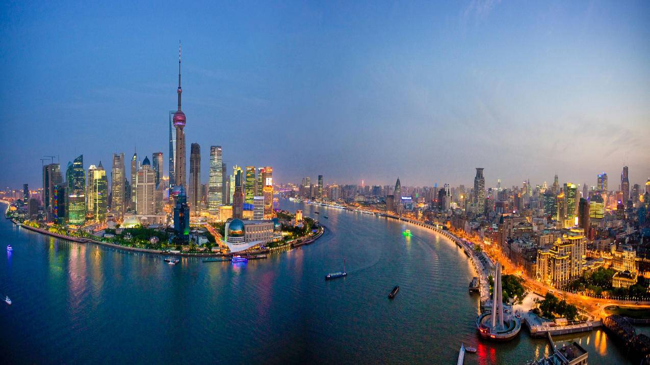 上海东方明珠城市风景4k壁纸