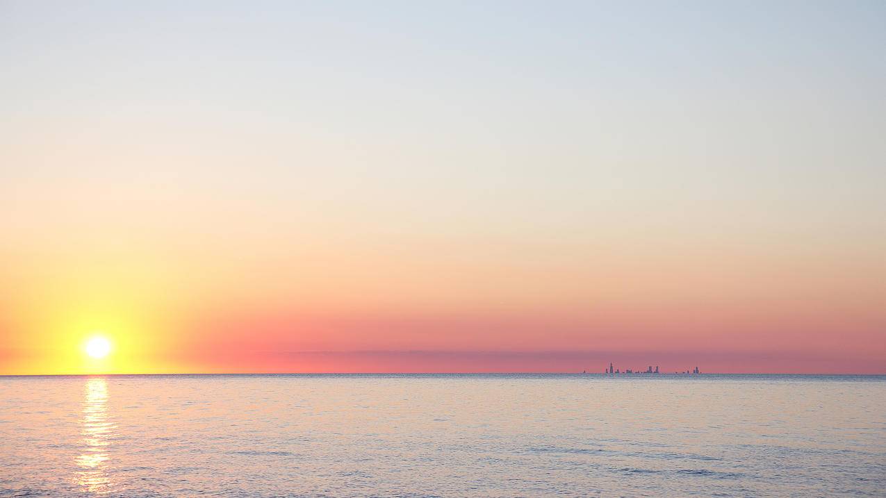 印第安纳 海滩日落 4k风景高清壁纸