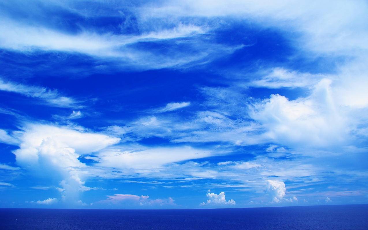 天空唯美蓝天白云晴朗清新意境温暖安静晴天等风来高清壁纸