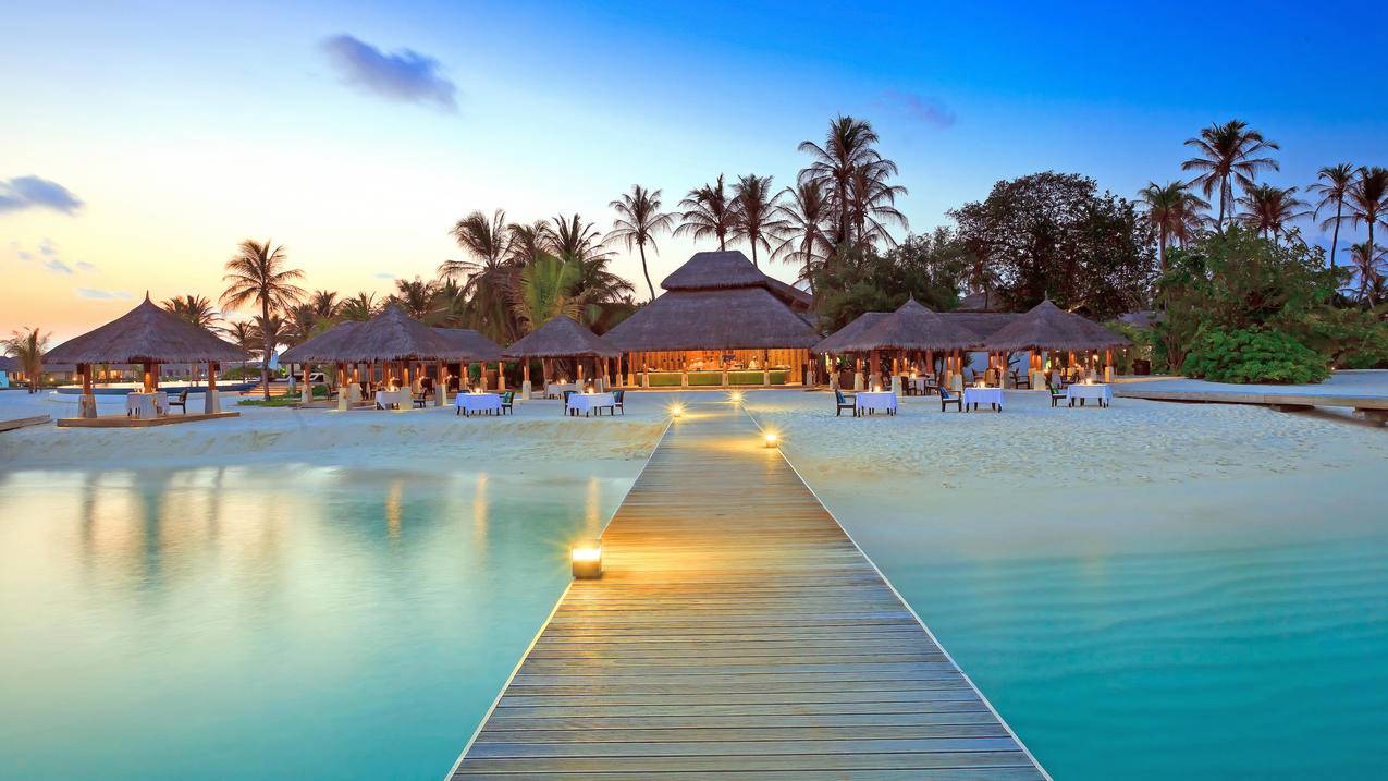 马尔代夫群岛度假桌面4k壁纸