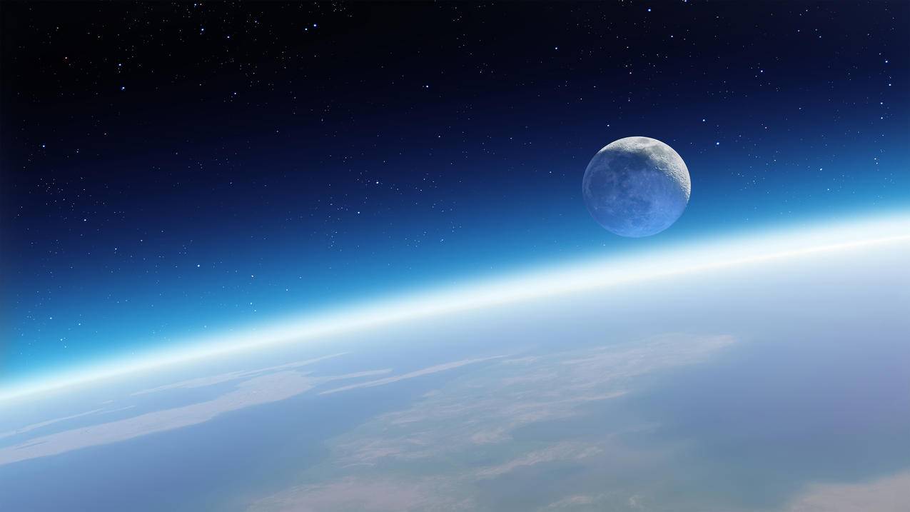 地球和月亮 4k风景高清壁纸