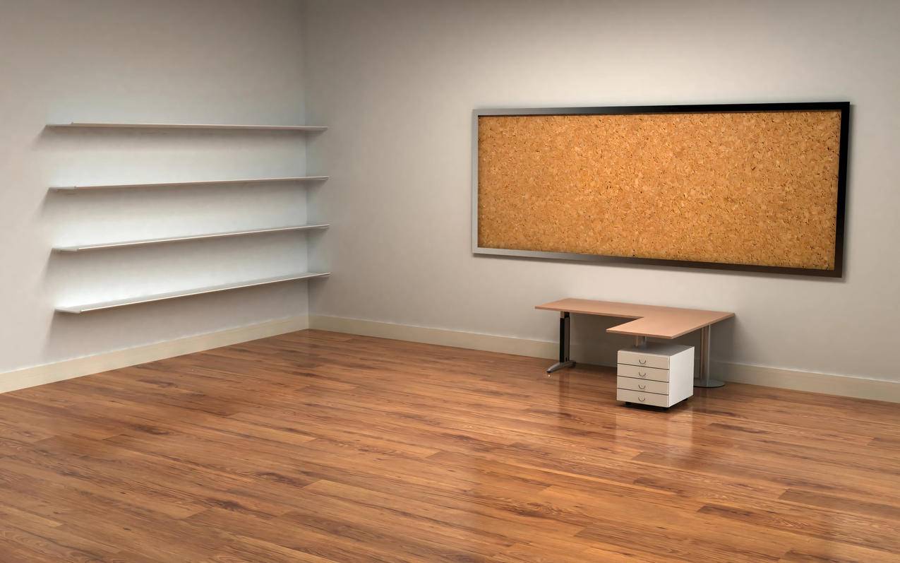 电脑办公桌 书架 木地板 3D个性电脑壁纸2560x1600