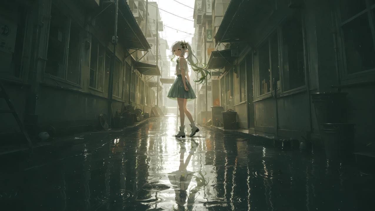 原神 纳西妲 雨后街道 4K壁纸 3840x2160