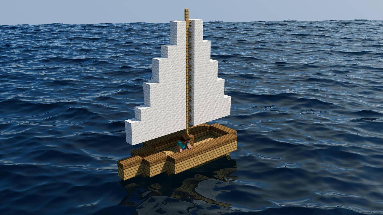 帆船 大海 我的世界 4k高清壁纸