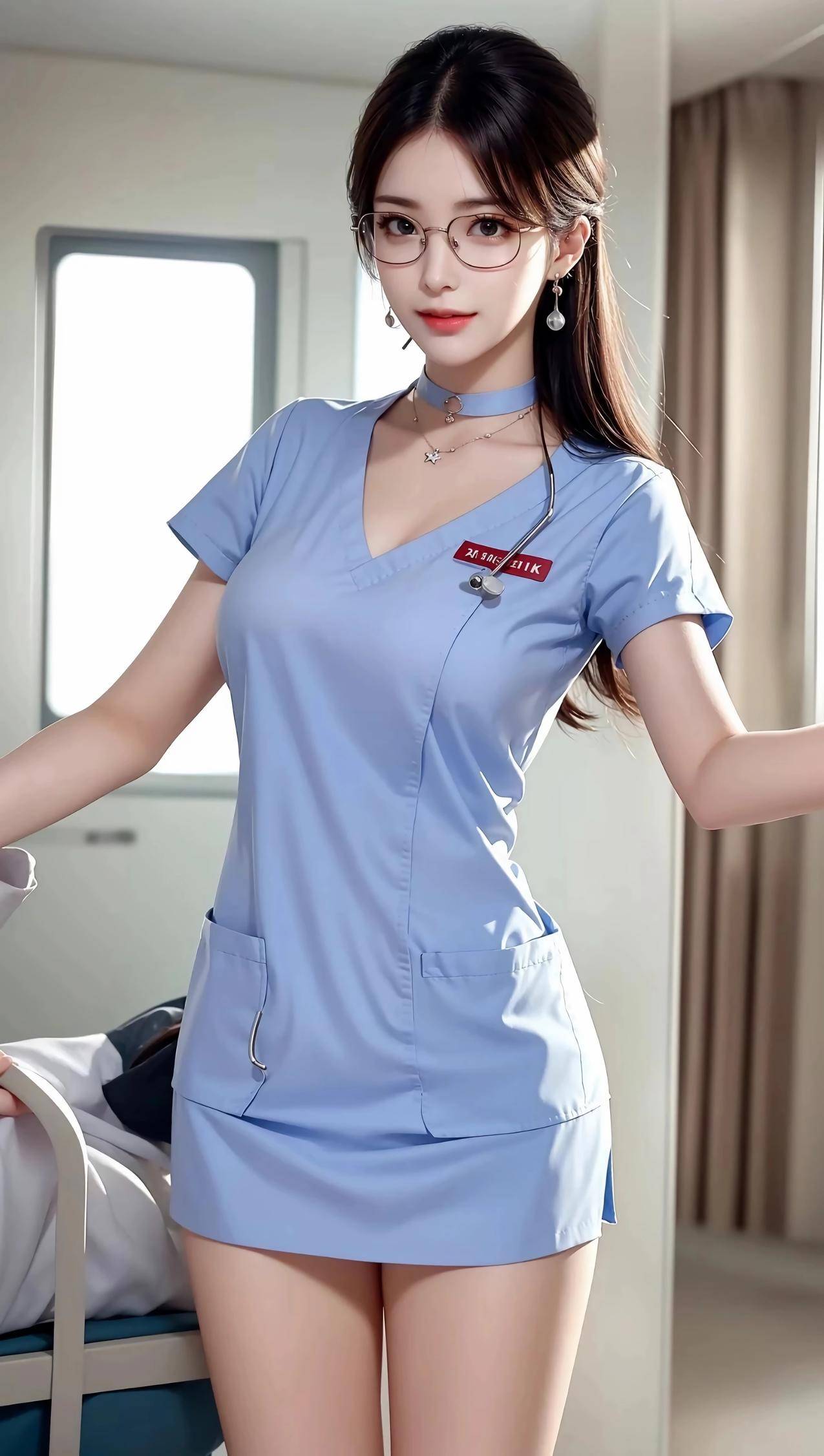 可爱护士服美女美腿ai绘画4k动漫手机壁纸