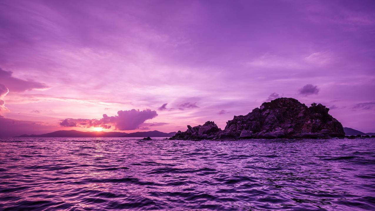 海洋天堂紫色4k壁纸