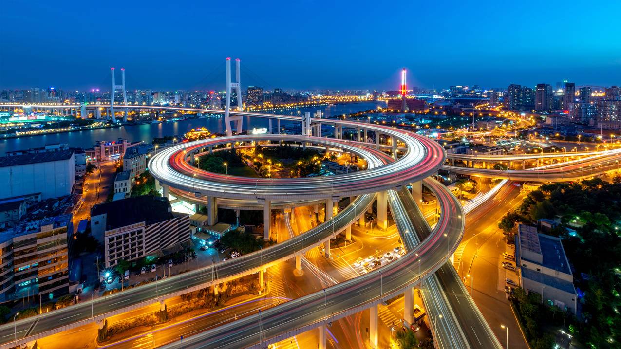 上海 立交桥 风景 4k高清壁纸