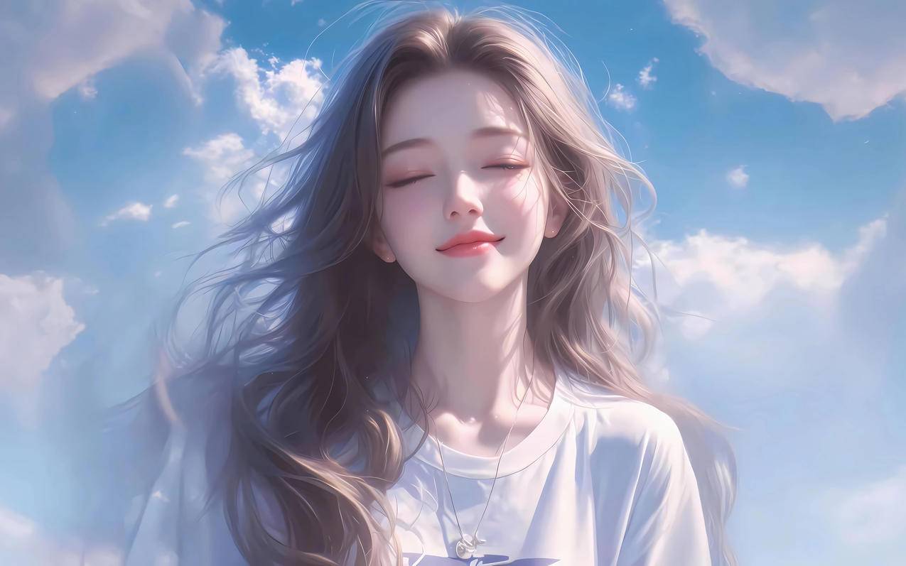 完美世界云羲微笑闭眼女孩2880x1800高清壁纸
