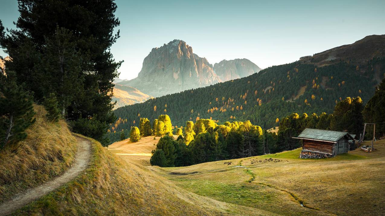 意大利 美丽的日落 秋天 风景 4K高清壁纸