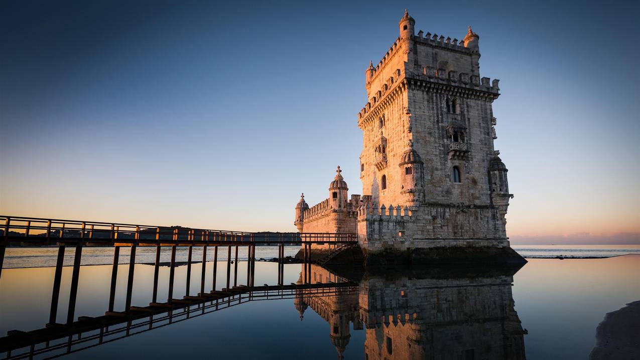 风景自然风光葡萄牙里斯本贝伦塔建筑高清壁纸