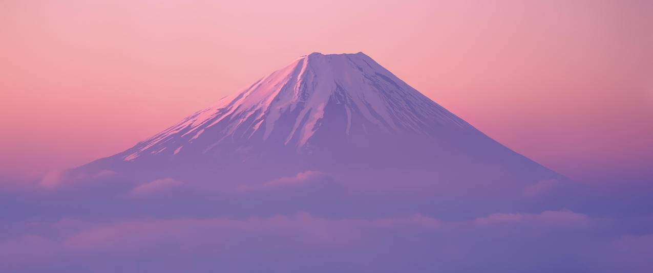 富士山风景带鱼屏壁纸