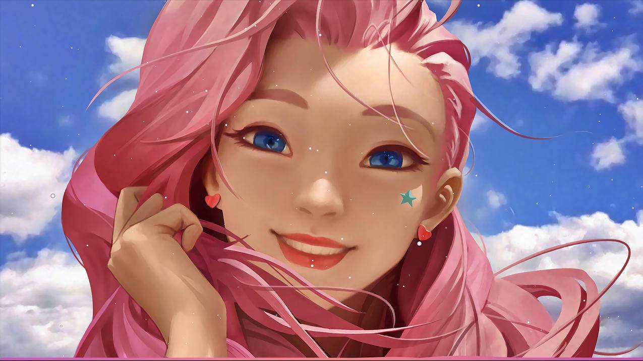 《lol英雄联盟》seraphine 粉红色头发女孩 4k高清图片
